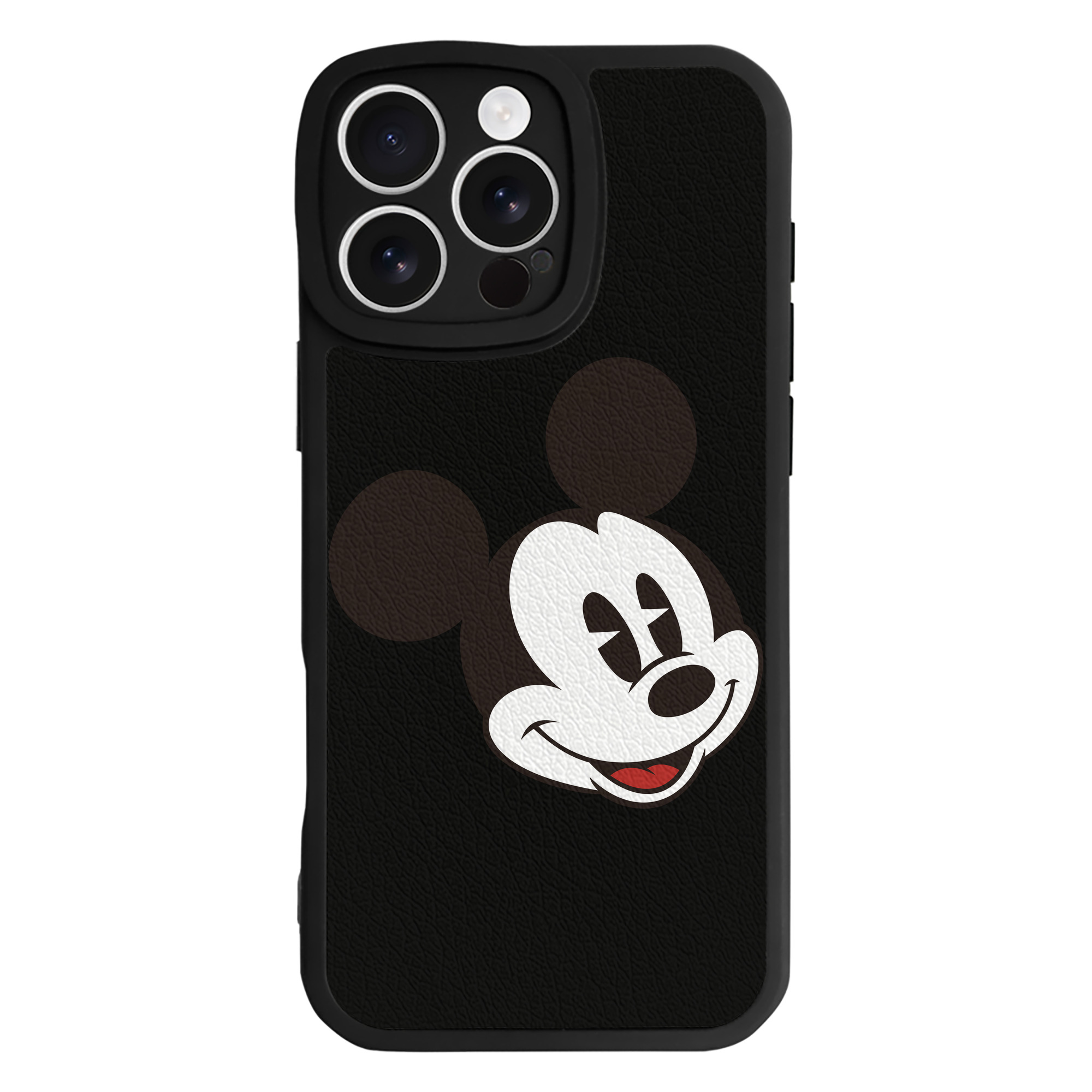 （画像用） ミッキーマウス Mickey Mouse 【iPhone 16シリーズ対応】シリコンスマホケース（レザー調） 材質：シリコン